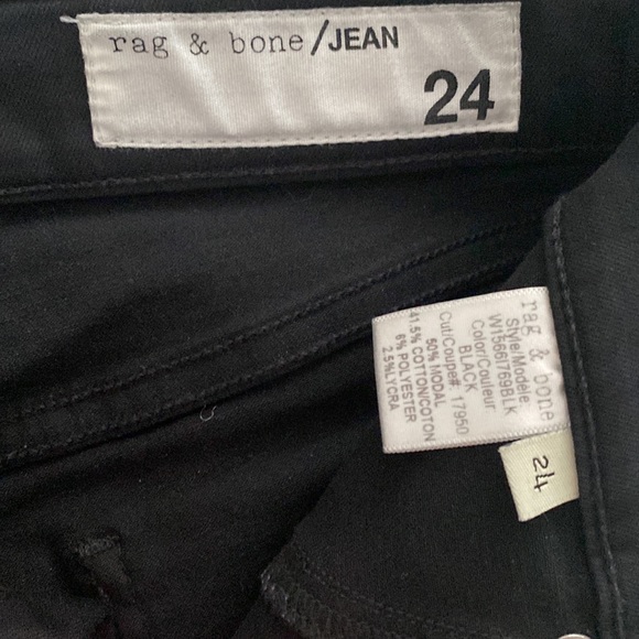Rag & Bone High Rise Ankle Skinny Black Jeans - Picture 6 of 12